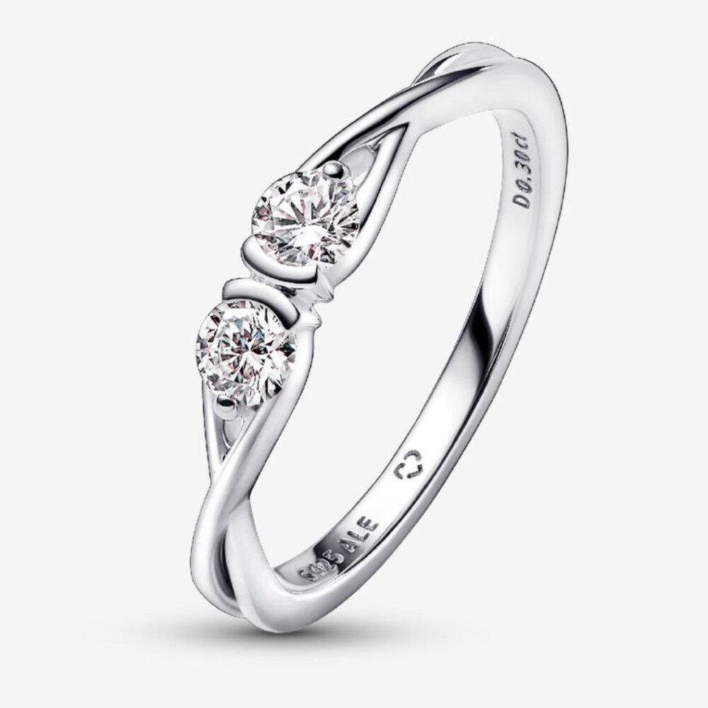 Pandora Infinite Sterling Silver Double-Facing Lab-grown Diamond Ring